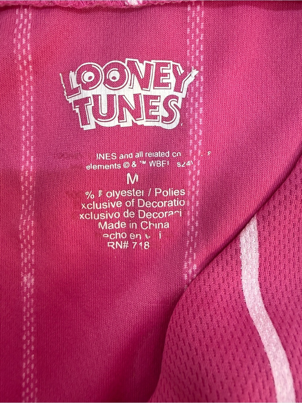 Warner Bros. Looney Tunes Pink and White Graphic Jersey - Picture 3 of 4